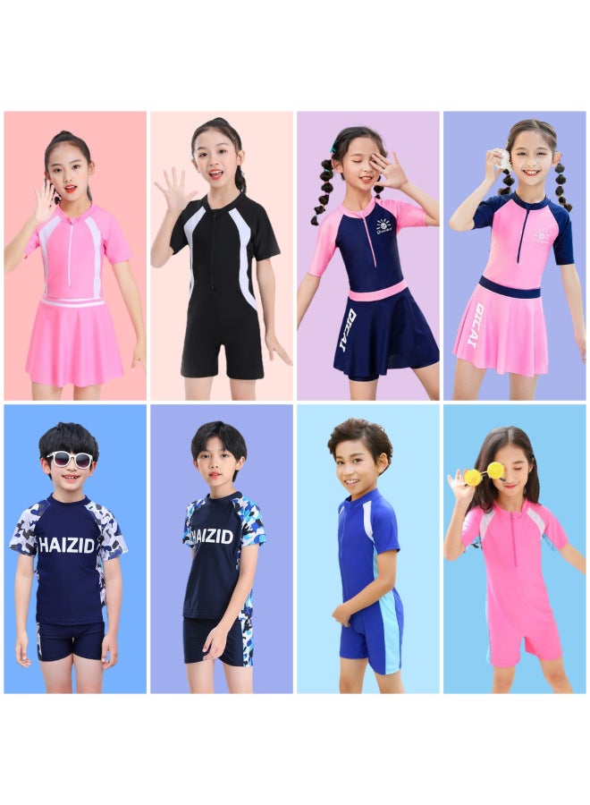 Loquat Source Manufacturers Children's Swimwear Smooth Quick-drying Sunscreen Boys Swimming Suit Girls Swimwear Can Be Customized-Color:8168 Pink- - Image 2