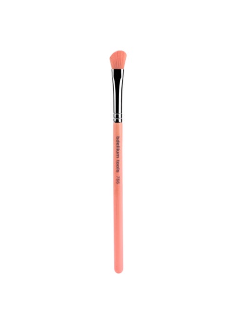 Bdellium Tools Professional Makeup Brush - Pink Bambu Series 766 Angled Shadow - With Soft Synthetic Fibers, For Applying Eyeshadow (Pink, 1pc)