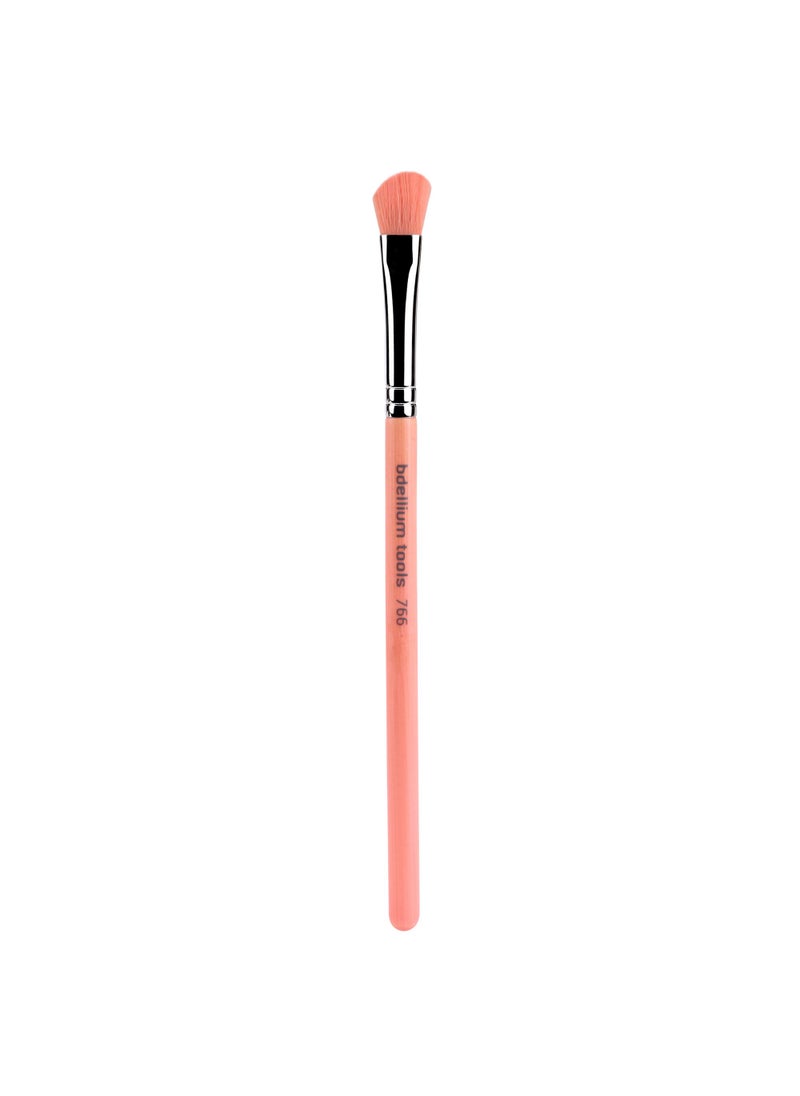 Bdellium Tools Bdellium Tools Professional Makeup Brush - Pink Bambu Series 766 Angled Shadow - With Soft Synthetic Fibers, For Applying Eyeshadow (Pink, 1pc) 