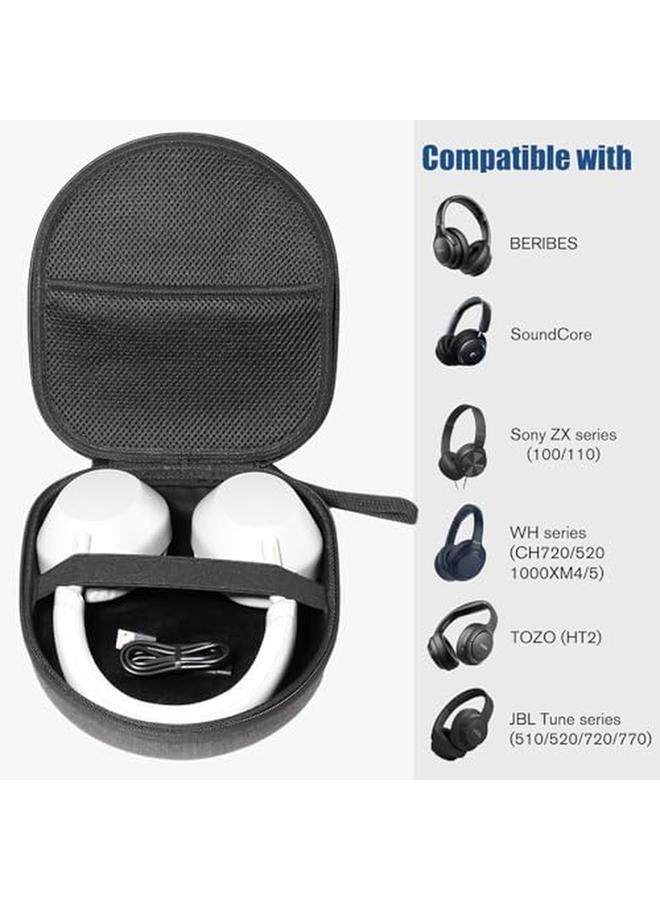 Procases Hard Eva Headphone Case For Over Ear Foldable Headphones Beribes Sony Wh Jbl Tune Tozo Travel Storage Box For Headphones Black - Image 4
