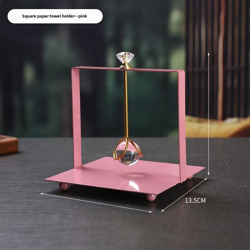 Luxury Metal Tissue Holder Creative Square 4231A-04-Square Tissue Holders-Pink