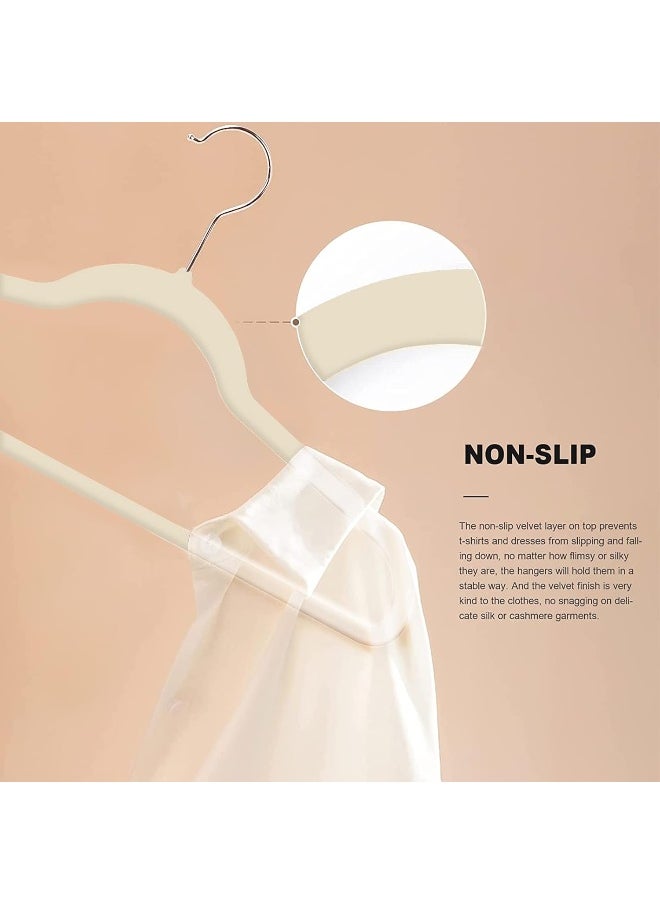 HOUSE DAY - HOUSE DAY 100-Pack Clothes Hangers 45cm Velvet Coat Hangers Non-Slip Space Saving Hangers Adult Hangers - Image 1