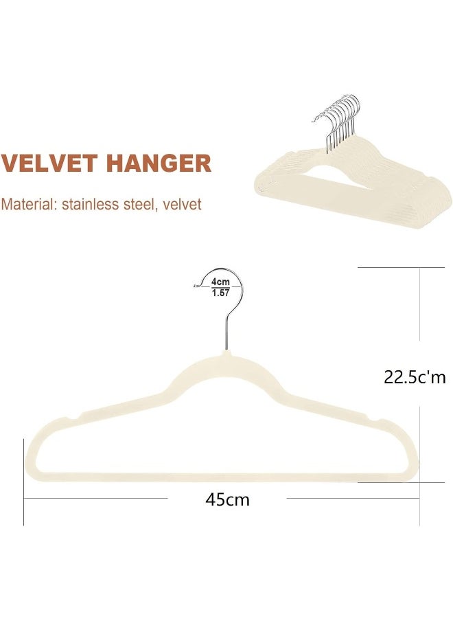 HOUSE DAY - HOUSE DAY 100-Pack Clothes Hangers 45cm Velvet Coat Hangers Non-Slip Space Saving Hangers Adult Hangers - Image 1