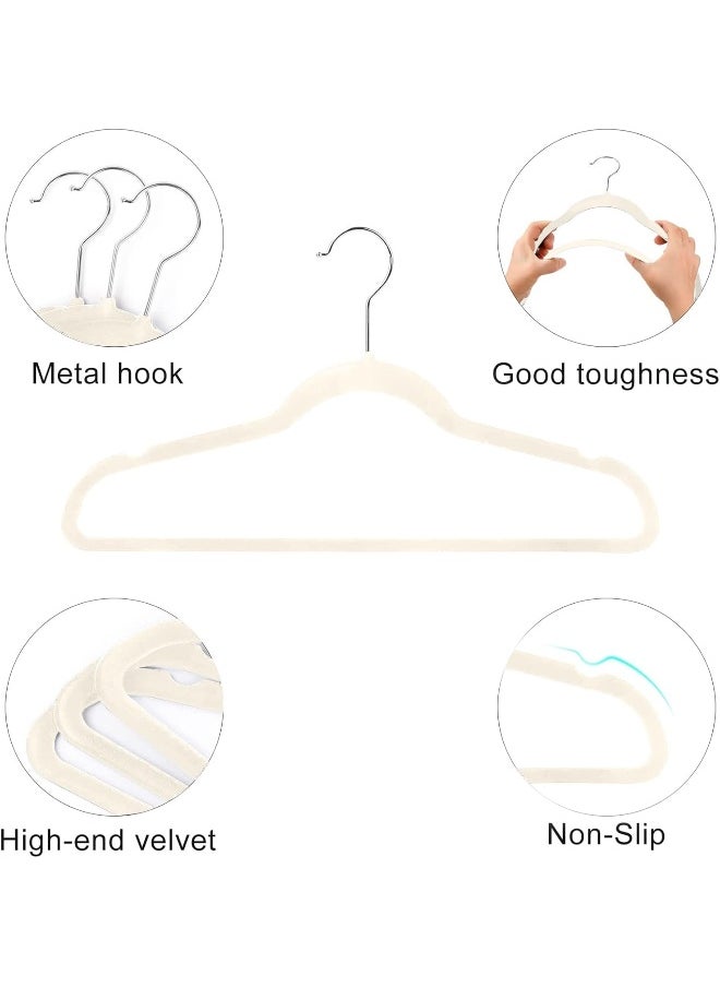 HOUSE DAY - HOUSE DAY 100-Pack Clothes Hangers 45cm Velvet Coat Hangers Non-Slip Space Saving Hangers Adult Hangers - Image 1
