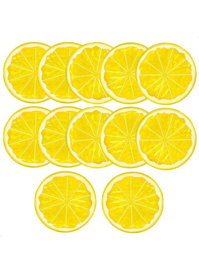 SIMAX 12Pcs Fake Lemon Slices Artificial Fruit Party Decorations Fake Lemon Fruit Decorations For Party Lemon Kitchen Decoration Simulation Yellow Lemon Home Kitchen 2 Inch Plastic Fruit For Kitchen  - Image 1