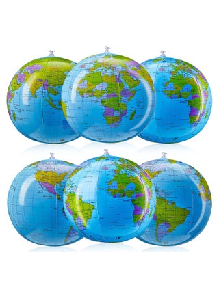 Globe Beach Ball Blow Up World Globe Inflatable Globe Beach Ball Earth Beach Ball Topographic Map Globes PVC Giant Globe Beach Ball for Kids School Classroom Geography Party Supplies 6 Pieces - pzsku/Z1D4F33DFA8C96877C65FZ/45/_/1698666097/e0928920-944d-4fa3-955e-a9d8cf6547ac