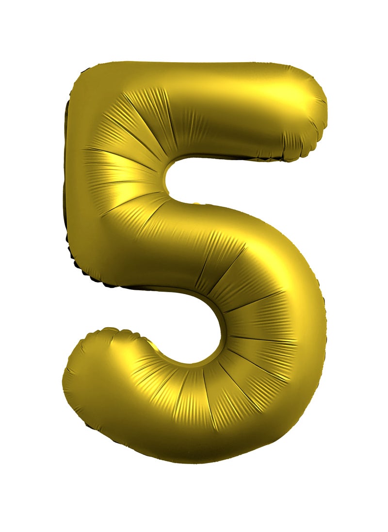 Party Zone Chrome Gold Foil Balloon Number 5 33" 