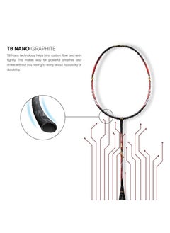 Turbo 99 Carbon Fibre Strung Badminton Racket with Full Racket Cover | For Intermediate Players | 84 grams | Maximum String Tension - 30lbs - pzsku/Z1D4F47E3BFC8E8FC060BZ/45/_/1701327982/02752fe6-100e-4cd7-abd4-bcd0974d0381