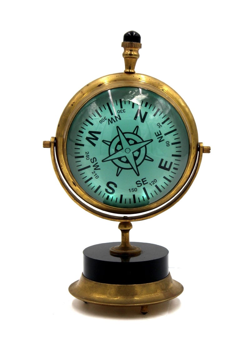 Antique Museum ANTIQUE BRASS BALL CLOCK WITH STAND 4INCHES-IB206  - Image 2