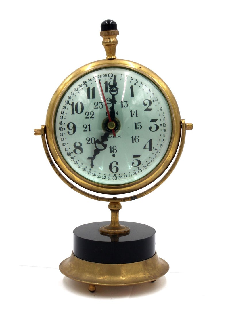 Antique Museum ANTIQUE BRASS BALL CLOCK WITH STAND 4INCHES-IB206  - Image 1
