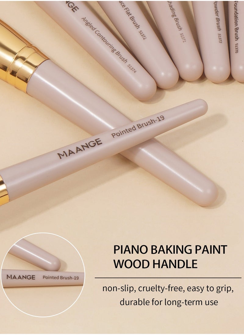 MAANGE - 25 Pcs Professional Makeup Brush Set - Elevate Your Beauty Regime--Beige - Image 1