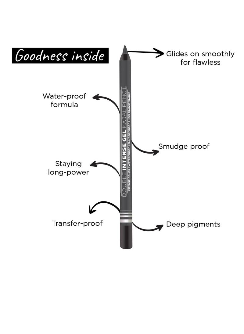 Seven Seas - Seven Seas Double Intense Non Transfer Gel Kajal 24hr Stay Water Proof, Smudge Proof Longlasting Formula  Black  Silver Combo21.5g each - Image 1
