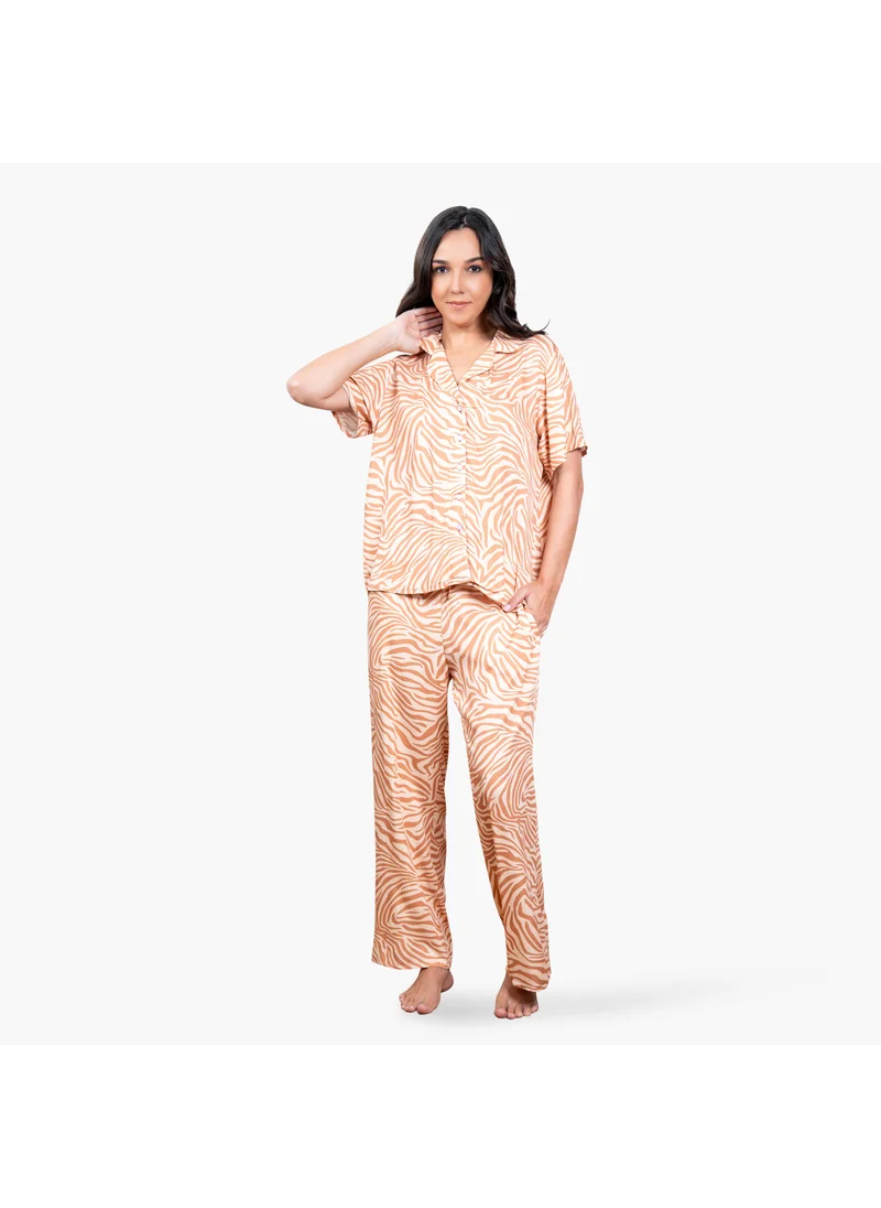 Aadaraya Animal Print Pyjama Set