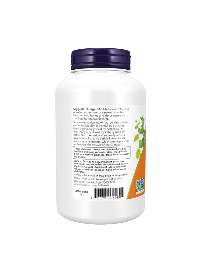 NOW Foods Supplements, Slippery Elm Powder (Ulmus rubra), Non-GMO Project Verified, Herbal Supplement, 4-Ounce - Image 2
