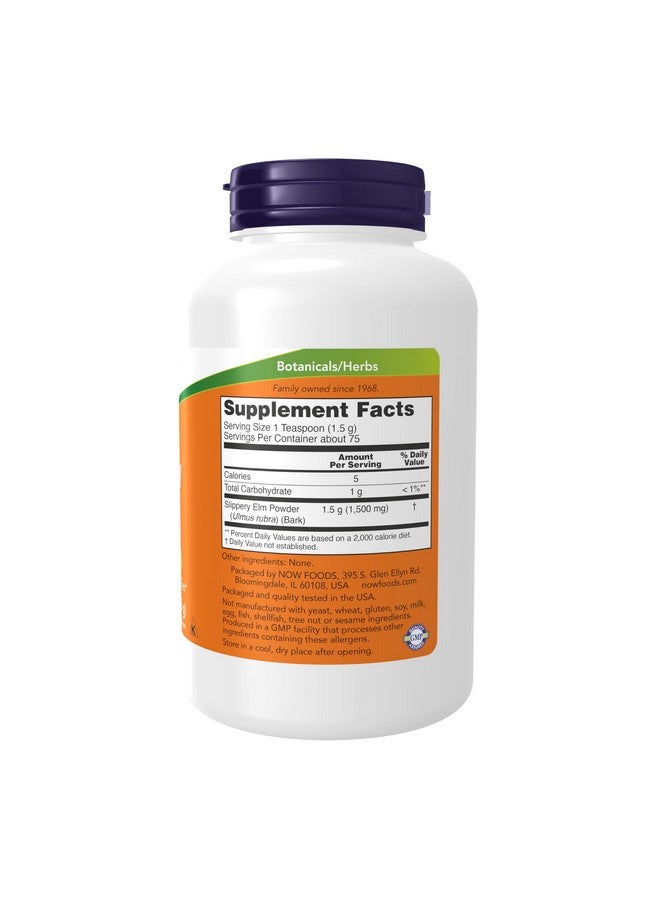 NOW Foods Supplements, Slippery Elm Powder (Ulmus rubra), Non-GMO Project Verified, Herbal Supplement, 4-Ounce - Image 1