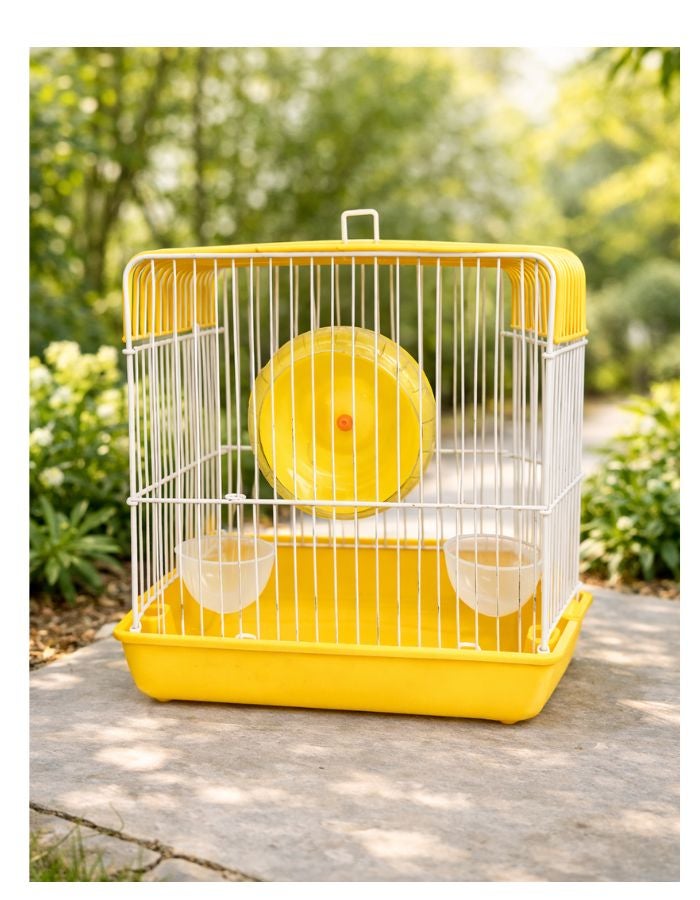 Petto Compact Hamster Cage with Exercise Wheel, Metal Wire Design, Removable Base Tray, 22 × 16 × 19 cm - Image 3
