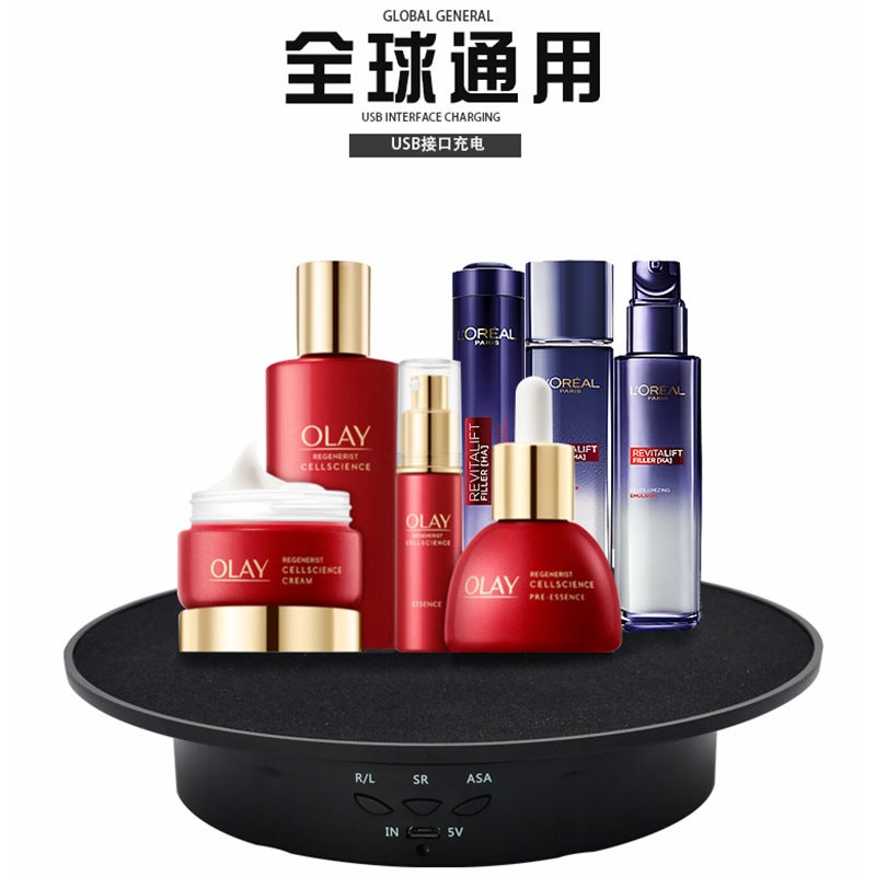 New Electric Charging Turntable Live Broadcast Jewelry Shooting Display Stand Intelligent Adjustable Speed Angle Automatic Rotation - Image 3