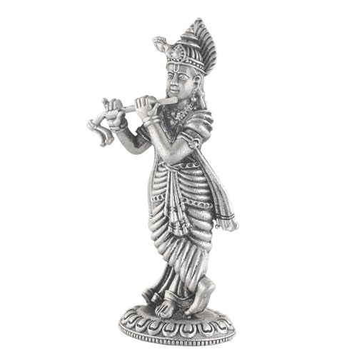 PRD CARATCAFE Krishna Pure Silver 925 Statue, 25 GMS Approx Antique Look God Murti for Home Office Car & Pooja - Image 2