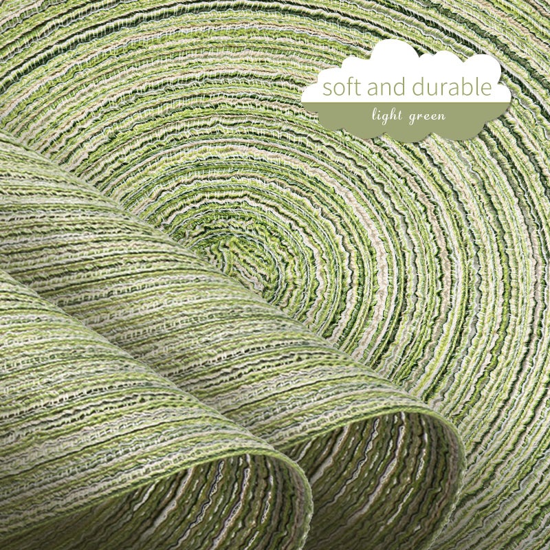 FunWheat Round Braided Placemats Set of 4 Place mats for Dining Tables Woven Heat Resistant Table Mats 15 inch (E Light Green, 4pcs) - Image 3