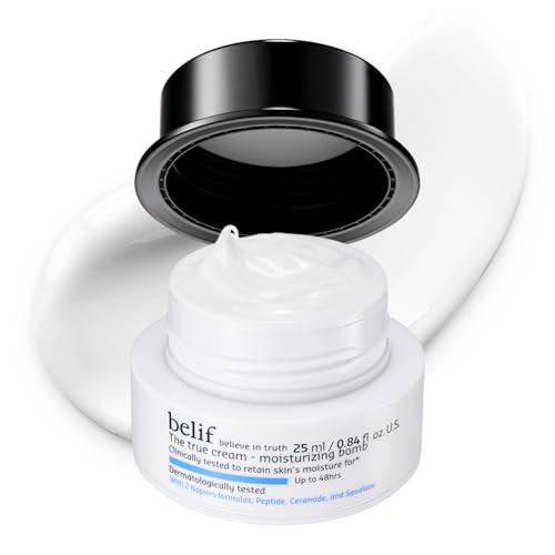 belif Moisturizing Bomb  Daily Ceramide Moisturizer with Peptide  Squalane 48hr Hydration  AntiAging Cream Milky  Lightweight Restores Skin Barrier Korean Skincare 084 fl oz 25ml
