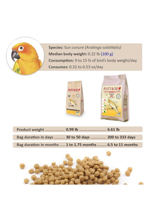 Psittacus Mini 6.6 lb | Complete Pellet Diet for Cockatiels, Conures and Cockatoos | Premium Food for Birds, 100% no-GMO - Image 2