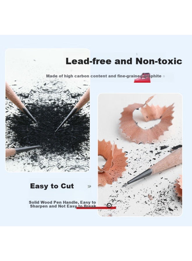 Transon B Pencil Sketch Student Exam Special Drawing Writing Pencil Hexagonal Pen Holder 12Pcs/Box Fine Arts Sketching - Image 2