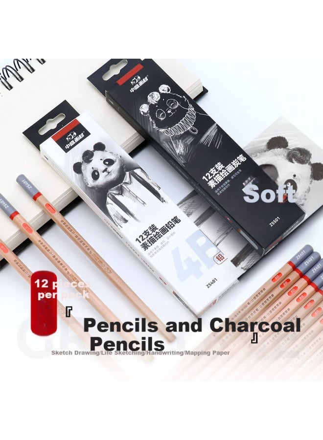 Transon B Pencil Sketch Student Exam Special Drawing Writing Pencil Hexagonal Pen Holder 12Pcs/Box Fine Arts Sketching - Image 4