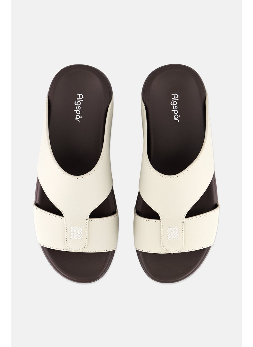 Algspar Men Slip On Arabic Sandals, Beige  - Image 3