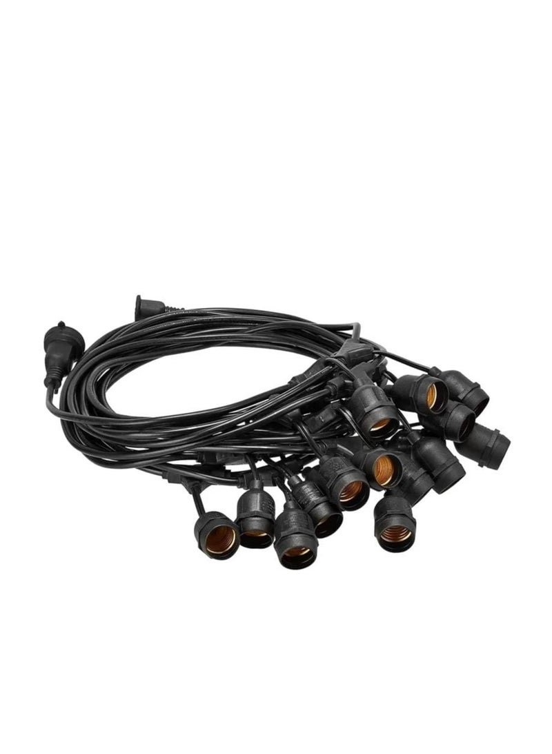 "10 Meter Heavy Duty Outdoor Waterproof String Light Socket Holder – 10 Bulb Holders for Garden, Patio, Festive & Decorative Lighting" - Image 1