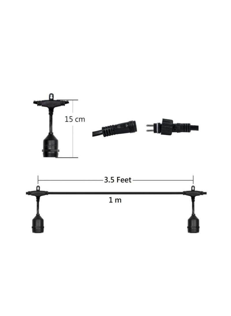 "10 Meter Heavy Duty Outdoor Waterproof String Light Socket Holder – 10 Bulb Holders for Garden, Patio, Festive & Decorative Lighting" - Image 5