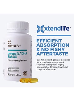 xtendlife Xtendlife Omega 3Dha Fish Oil 1100Mg 700Mg Dha Omega 3 Supplement For Heart Brain  Joint 60 Soft Gels  - Image 4