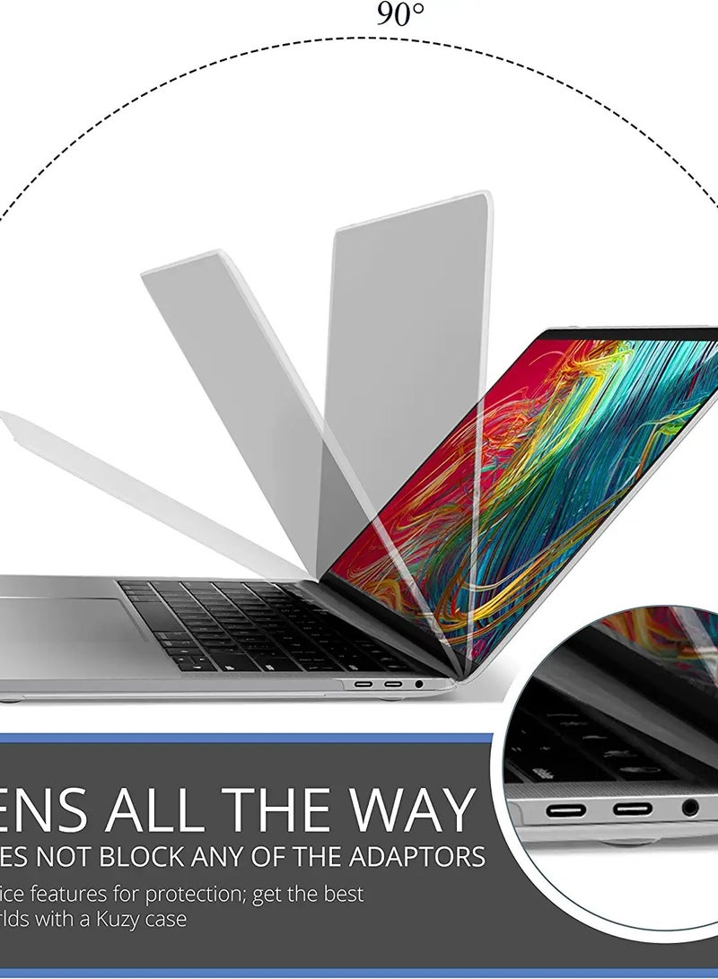 جراب متوافق مع MacBook Pro مقاس 13 بوصة 2022 و2021 و2020 و2019-2016 M2 M1 A2338 A2251 A2289 A2159 A1989 A1708 A1706 مع/بدون شريط لمس، جراب بلاستيكي صلب غير لامع - Image 4