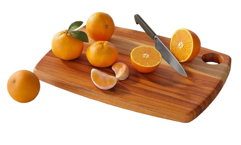 HELIMIX Teak Wood Chopping Cutting Board for Kitchen Fruits Cheese Meat Kitchen Vegetables Chopper Boards 13 x 9 inch S - Image 2