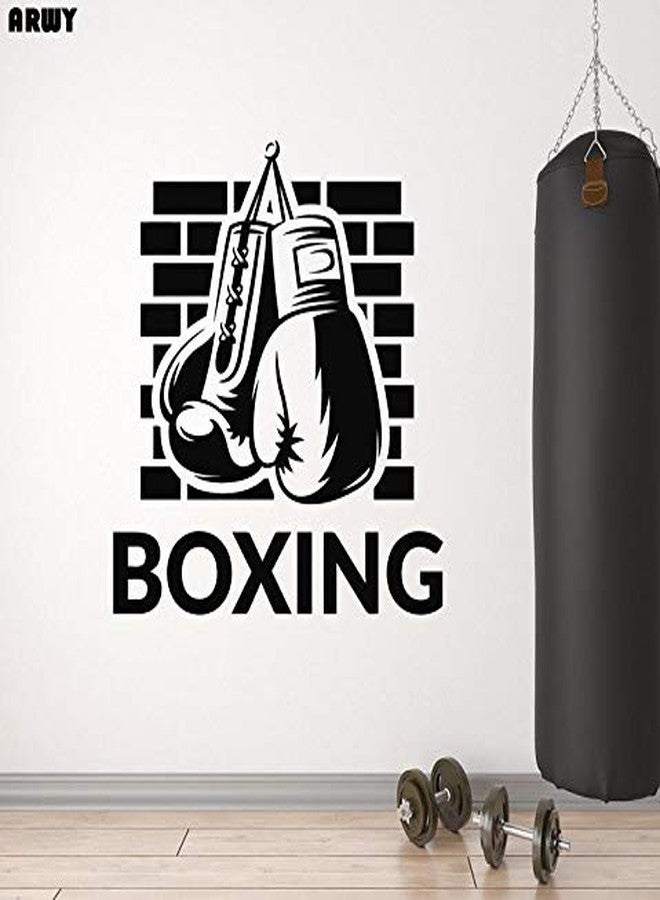 ARWY® Gym Wall Stickers Vinyl Wall Decal Boxing Gloves Gym Sports Fighting Martial Arts Stickers Mural Size(58X58 cm)
