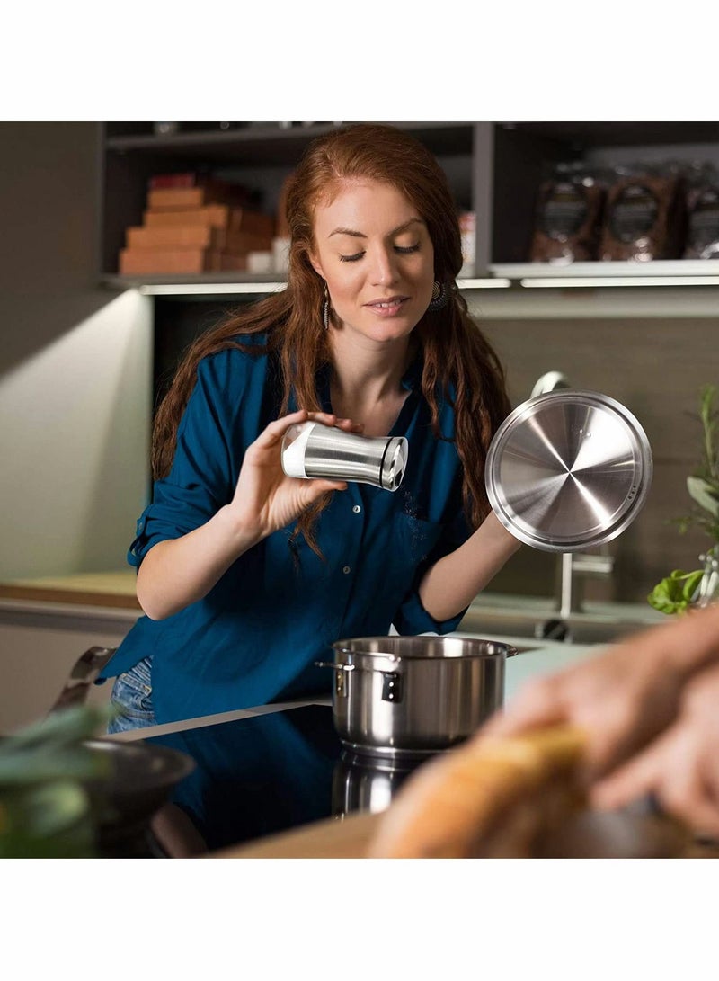 Y&D زجاجة توابل من الفولاذ المقاوم للصدأ، فلفل زجاجي، ملح وسكر، حاوية مطبخ، شاكر فلفل رائع مع فتحات صب قابلة للتعديل - موزع مثالي لأملاحنا - Image 2