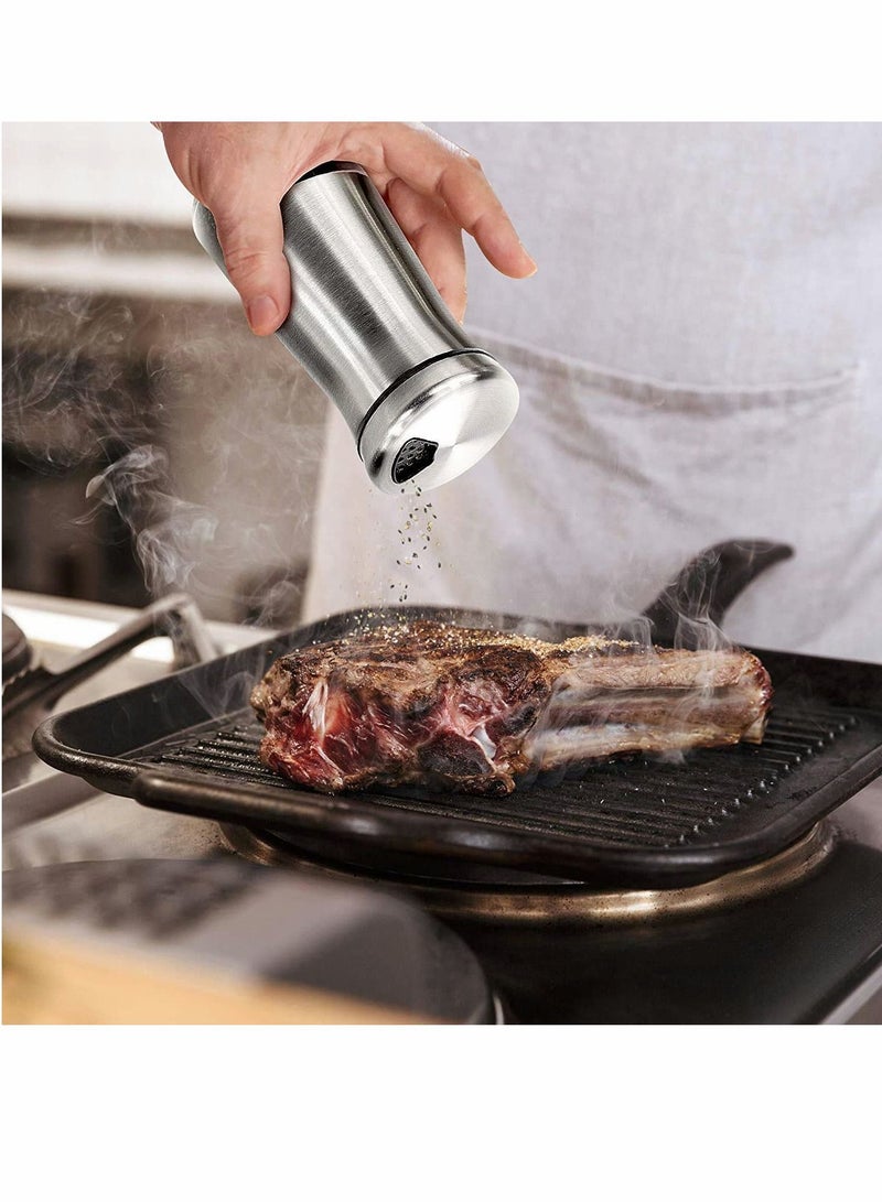 Y&D زجاجة توابل من الفولاذ المقاوم للصدأ، فلفل زجاجي، ملح وسكر، حاوية مطبخ، شاكر فلفل رائع مع فتحات صب قابلة للتعديل - موزع مثالي لأملاحنا - Image 5