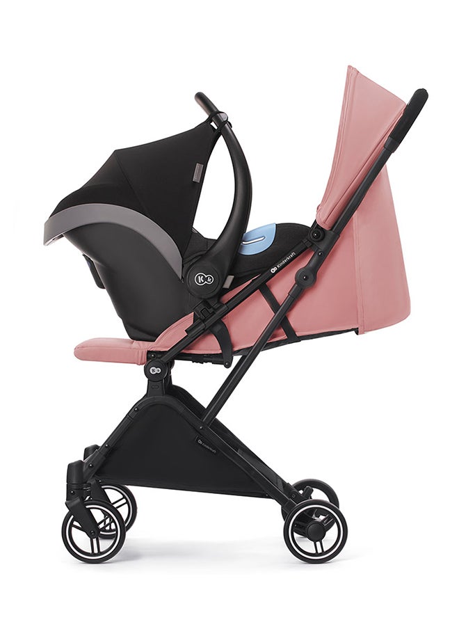 Kinderkraft - 2 in1 Indy2 Lightweight Stroller + Mink Car Seat - Dahlia Pink - Image 1