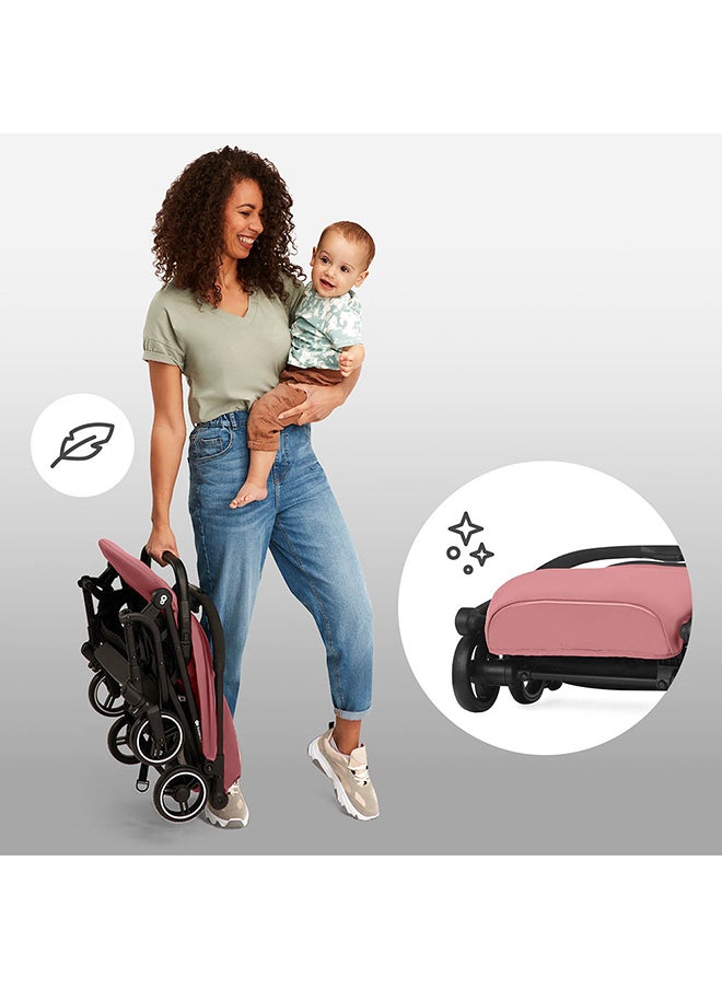 Kinderkraft - 2 in1 Indy2 Lightweight Stroller + Mink Car Seat - Dahlia Pink - Image 1