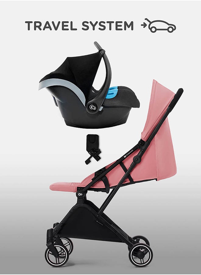 Kinderkraft - 2 in1 Indy2 Lightweight Stroller + Mink Car Seat - Dahlia Pink - Image 1