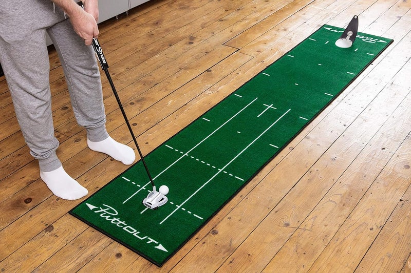 PuttOut Medium Putting Mat - Perfect Your Golf Putting (7.9ft x 1.6ft)(Green) - Image 2
