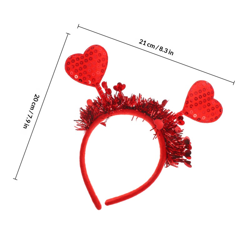 Valentine's Day Sequin Heart Headband Sparkly Love Headpiece Cupid Costume Accessory for Wedding Engagement Party Holiday Celebrations - Image 2