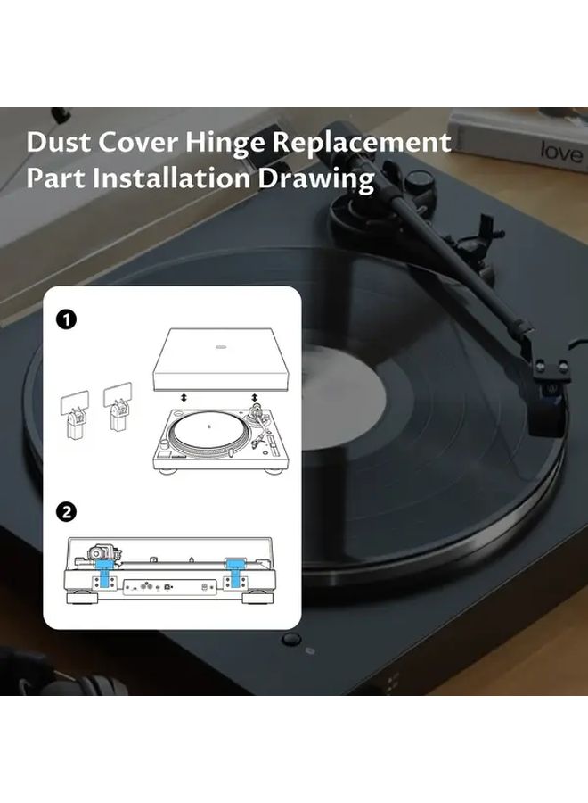 Black Dust Cover Hinged Turntable Parts Compatible with Multiple Models - Image 4