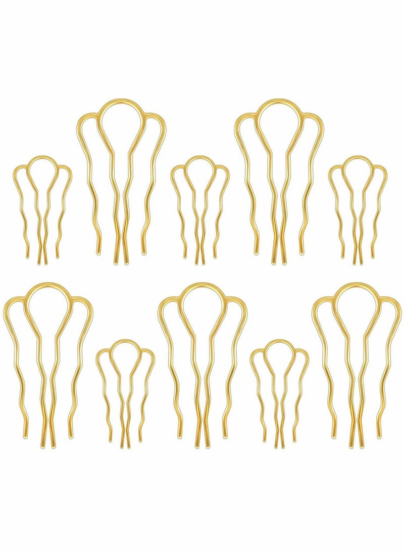 SYOSI 10PC Bun Pins 4Teeth U Shaped Hair Twist for Fixed Hair, Grip Fork Styling Sticker Buns Lady Style Stylish Accessories - Image 1