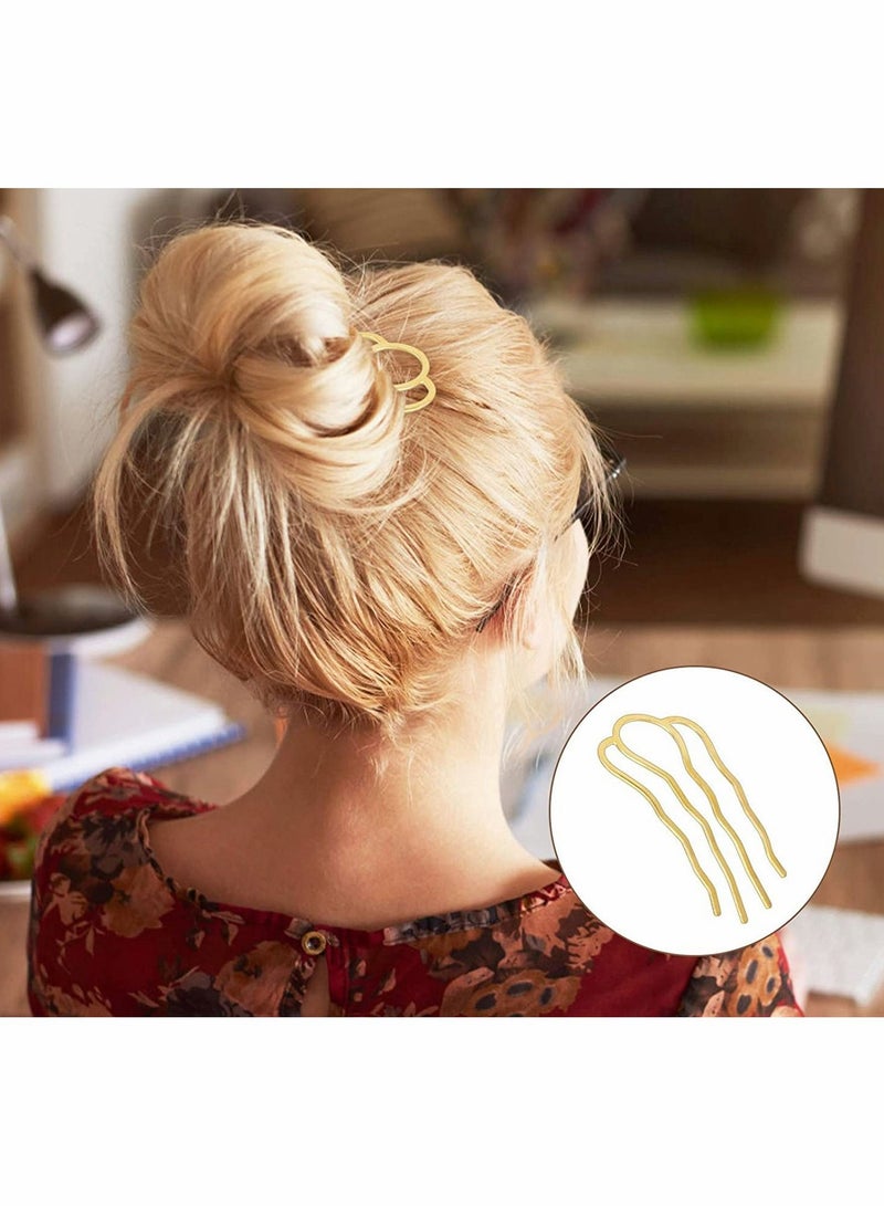 SYOSI 10PC Bun Pins 4Teeth U Shaped Hair Twist for Fixed Hair, Grip Fork Styling Sticker Buns Lady Style Stylish Accessories - Image 3