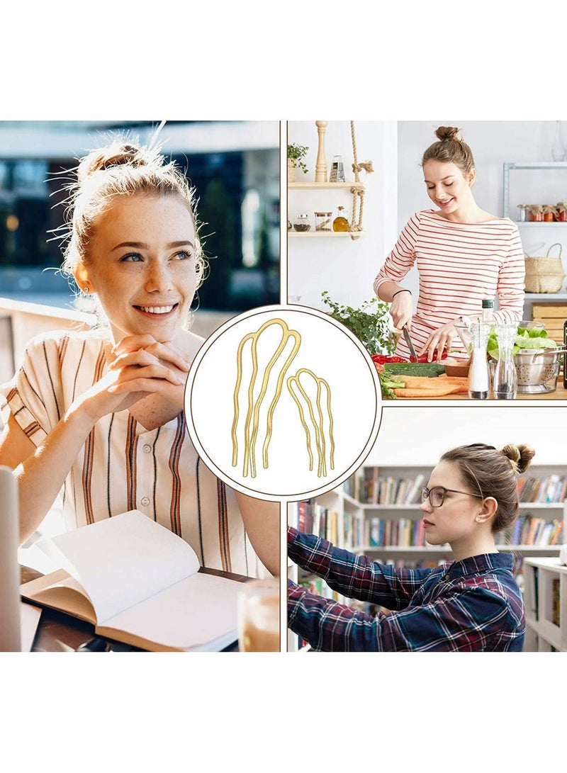 SYOSI 10PC Bun Pins 4Teeth U Shaped Hair Twist for Fixed Hair, Grip Fork Styling Sticker Buns Lady Style Stylish Accessories - Image 4