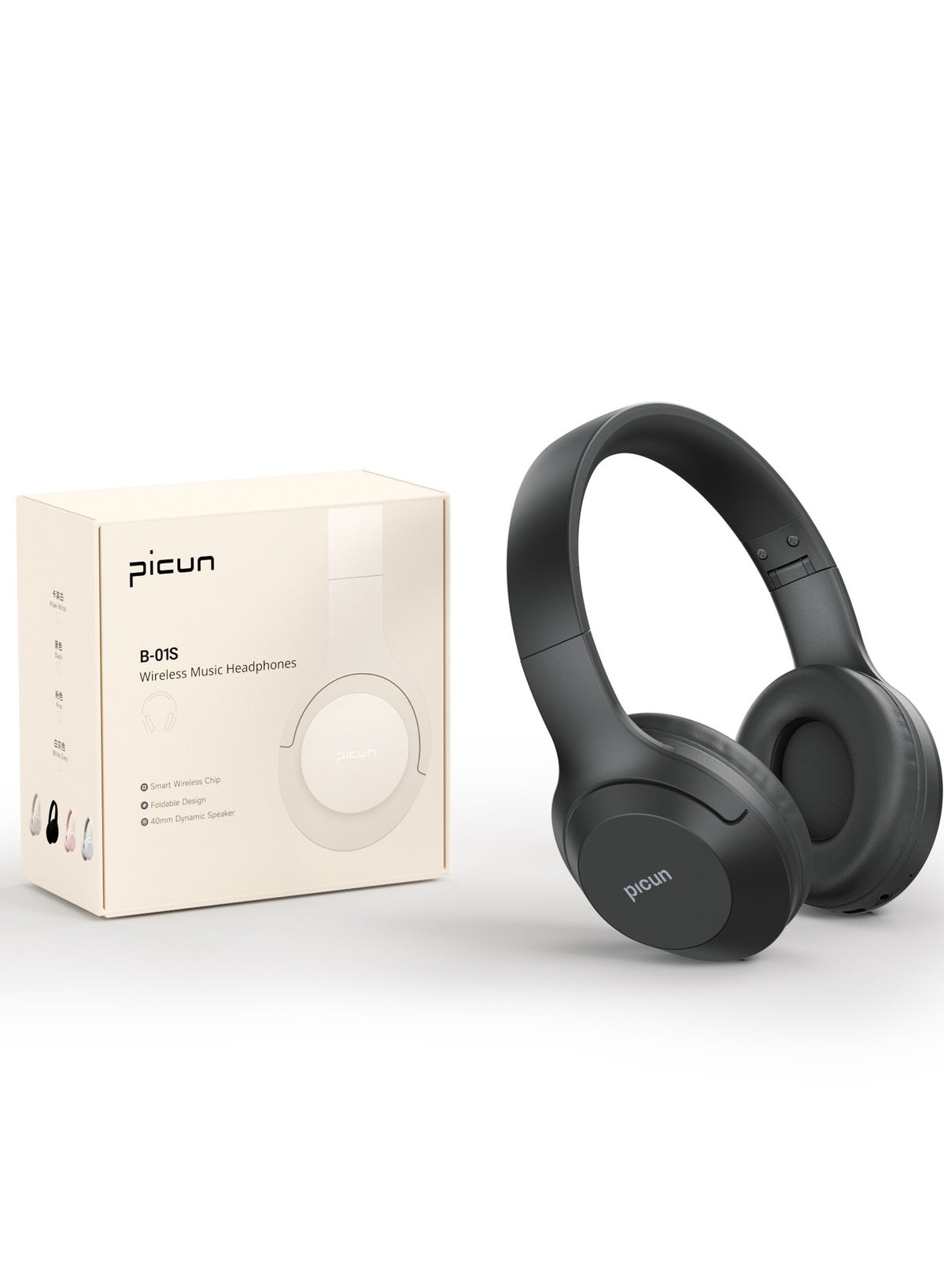 Picun B-01S Wireless On-Ear Headphones Pure Bass 46H Battery Speed