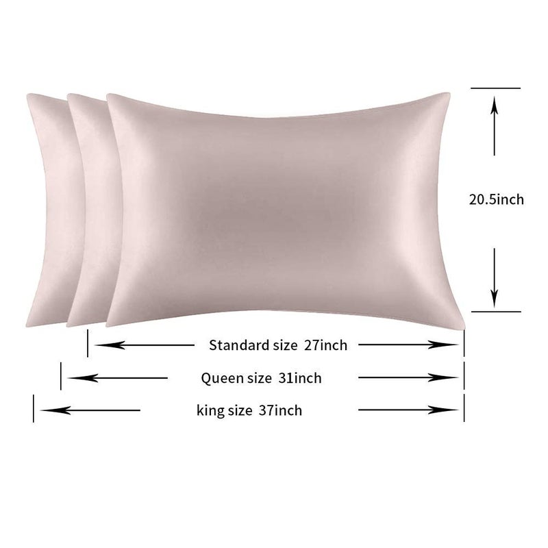 Jocoku Jocoku 100% Mulberry Silk Pillowcases Set of 2 for Hair and Skin and Super Soft and Breathable Standard Size Nature Silk Pillowcases (Standard  Apricot Gray)  - Image 5