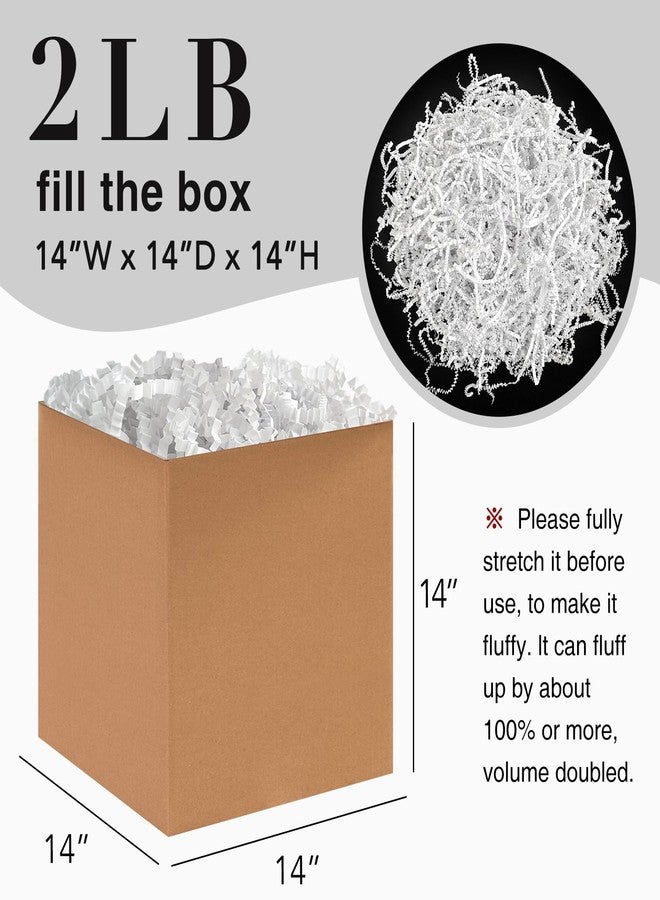 Corlcol 2LB Crinkle Cut Paper Shred Filler for Bag Gift Box Basket Confetti Paper Shreded Stuffing Decoration for Valentine's Day Holiday Party(White) - Image 2
