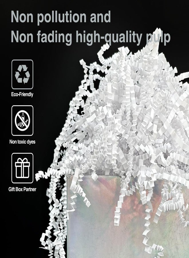 Corlcol 2LB Crinkle Cut Paper Shred Filler for Bag Gift Box Basket Confetti Paper Shreded Stuffing Decoration for Valentine's Day Holiday Party(White) - Image 3
