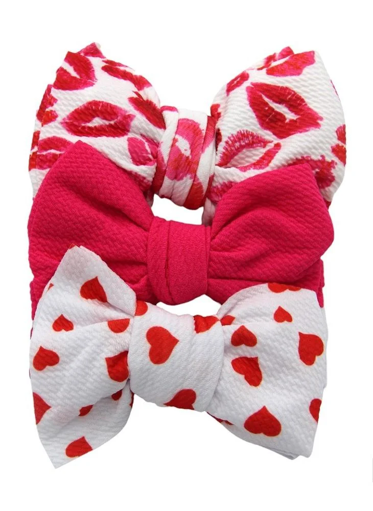 Bambimici Dana Assorted Ribbon Bow Headband For Babies White, Red